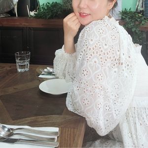 Zimmermann White Castile Shirred Flare Dress